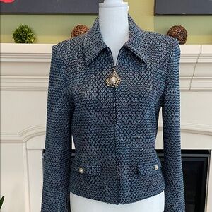 St John’s Collection elegant blue tweed jacket
